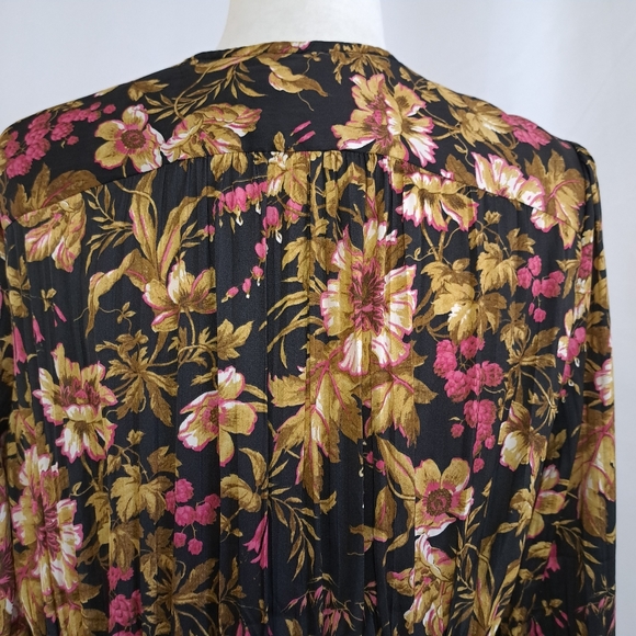 Anthropologie Silky Deep V-Neck Floral Print Tunic Top - Picture 12 of 16